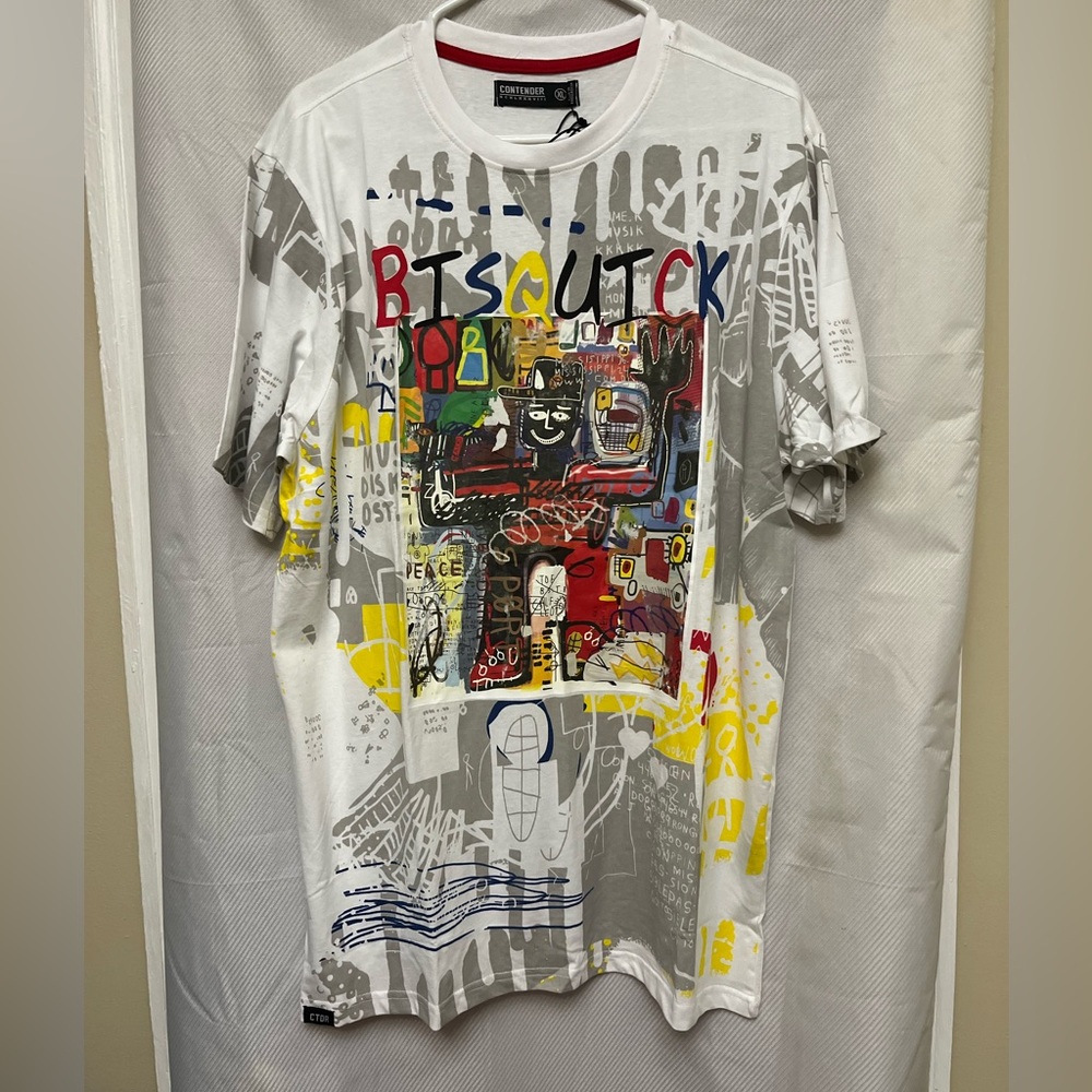 🆕. Contebder New Graphic Streetwear White T-Shirt XL. Skater Rad